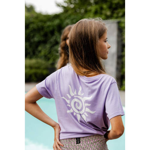LOOXS 10sixteen T-shirt met backprint lila Paars Meisjes Katoen Ronde hals 128