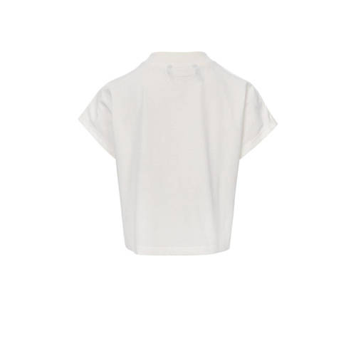 LOOXS 10sixteen T-shirt met tekst wit Meisjes Katoen Opstaande kraag Tekst 128