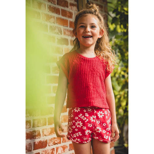 LOOXS little casual short met all over print rood wit Korte broek Meisjes Stretchkatoen 104
