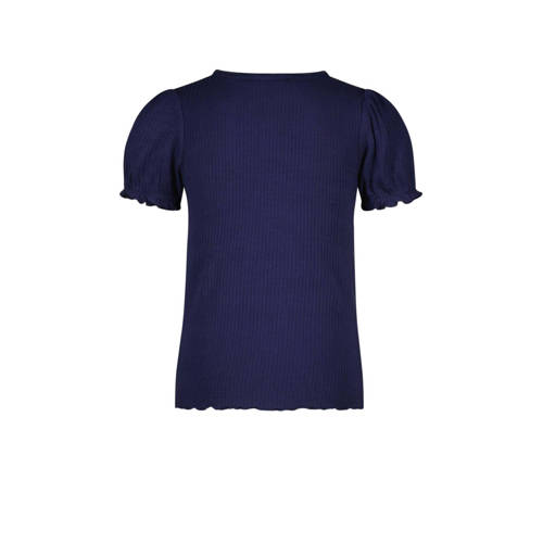 Like Flo T-shirt donkerblauw Meisjes Viscose Ronde hals Effen 104