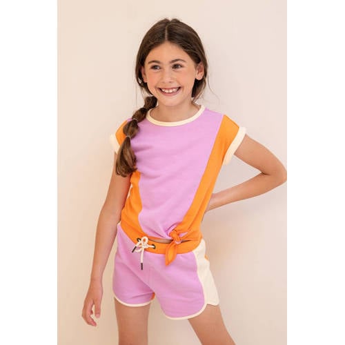 Like Flo loose fit casual short lila oranje Korte broek Paars Meisjes Katoen 116