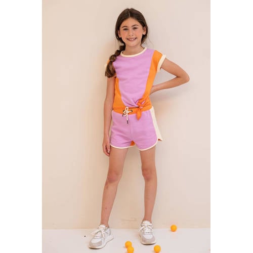 Like Flo loose fit casual short lila oranje Korte broek Paars Meisjes Katoen 116