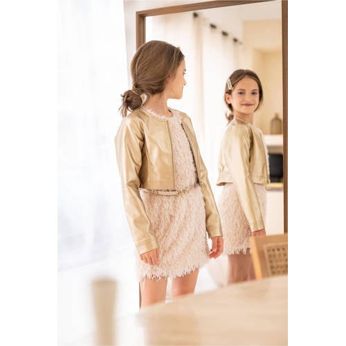 Like Flo metallic jasje goud Meisjes Polyester Ronde hals 110