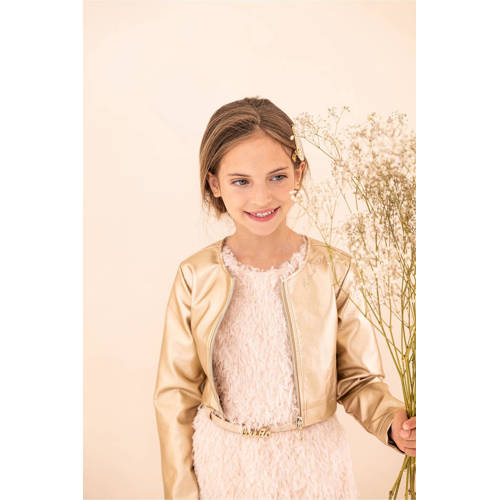 Like Flo metallic jasje goud Meisjes Polyester Ronde hals 110