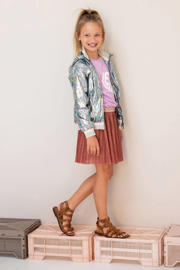 thumbnail: Zilver, blauw en paarse meisjes Like Flo zomerjas van nylon met meerkleurige print, lange mouwen, capuchon en ritssluiting