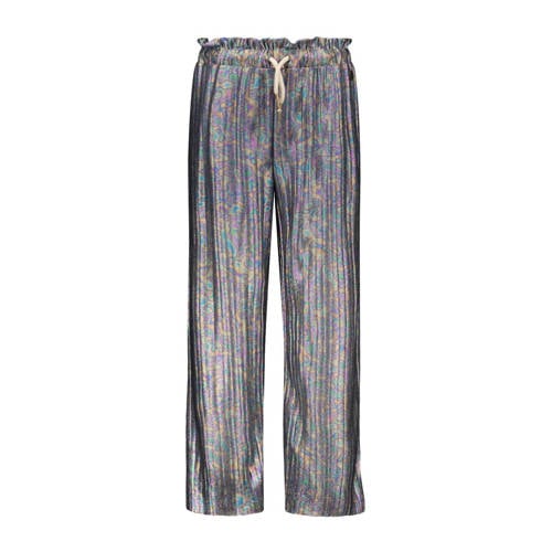 Like Flo metallic straight fit broek grijs/multicolor Meisjes Polyester
