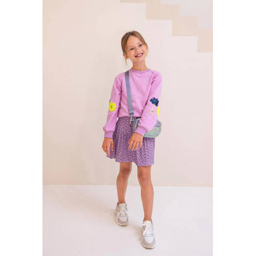 Like Flo rok met all over print en plooien lila paars Meisjes Viscose All over print 122