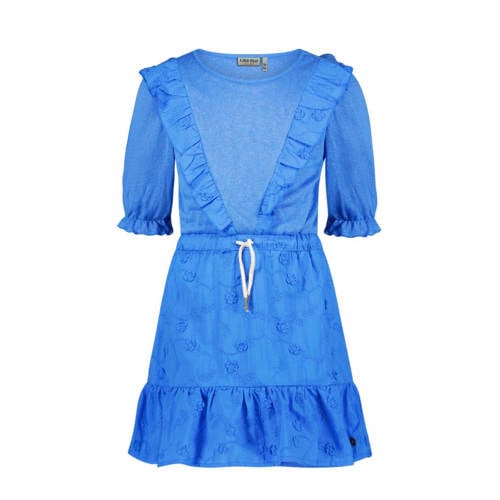 Like Flo gebloemde jurk hemelsblauw Meisjes Katoen Ronde hals Bloemen - 104