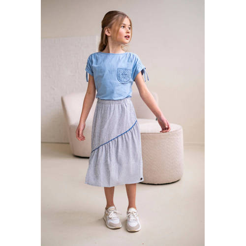 Like Flo T-shirt lichtblauw Meisjes Katoen Ronde hals Effen 104
