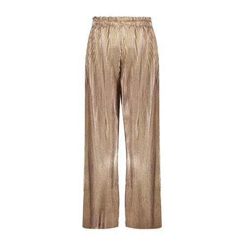 Like Flo metallic straight fit broek goud Meisjes Polyester Effen 104