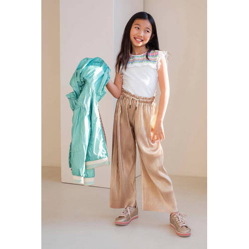 Like Flo metallic straight fit broek goud Meisjes Polyester Effen 104