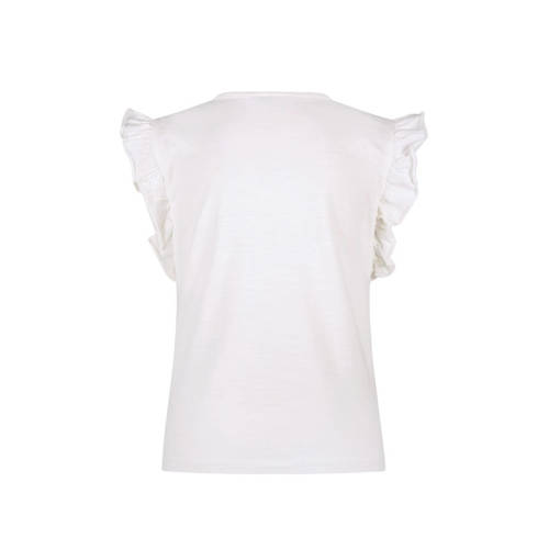 Like Flo T-shirt met printopdruk wit Meisjes Katoen Ronde hals Printopdruk 110