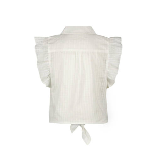 Like Flo blouse met ruches wit Meisjes Katoen Klassieke kraag Effen 116