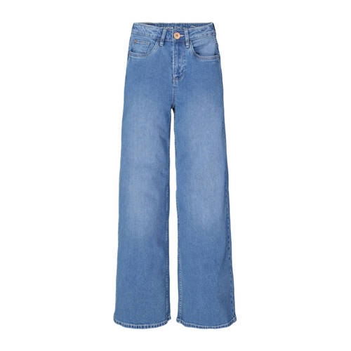 Garcia high waist wide leg jeans Annemay medium used Blauw Meisjes Stretchdenim