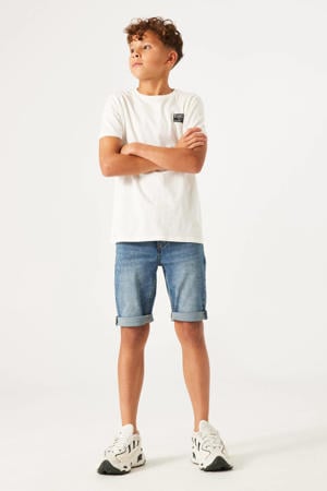 slim fit denim short Tavio short medium blue denim