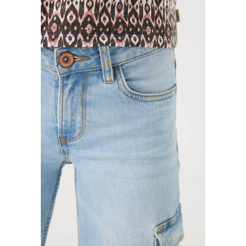 Garcia low waist loose fit jeans bleached denim Blauw Meisjes Stretchdenim 134