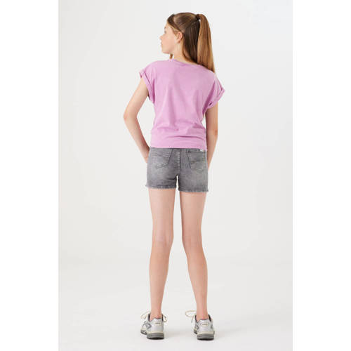 Garcia T-shirt met printopdruk roze Meisjes Katoen Ronde hals Printopdruk 128 134