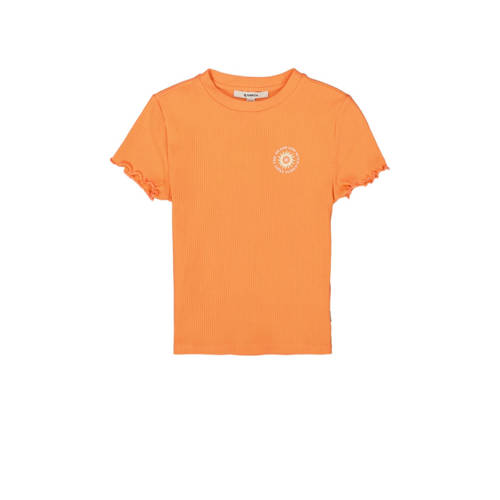Garcia T-shirt oranje Meisjes Stretchkatoen Ronde hals Effen