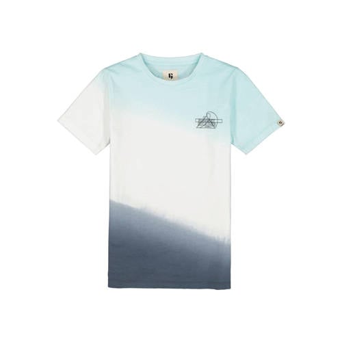 Garcia dip-dye T-shirt wit/donkerblauw/lichtblauw Jongens Katoen Ronde hals