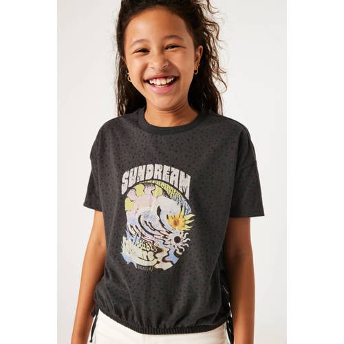 Garcia T-shirt van polyester grijs Printopdruk 128 134