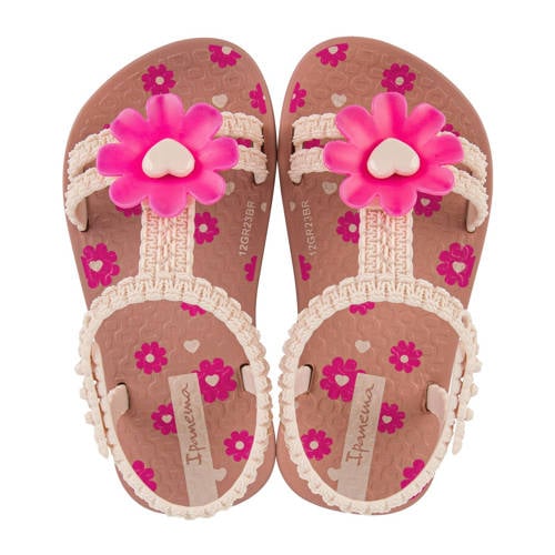 Ipanema Daisy Baby gebloemde sandalen beige/roze Meisjes Gerecycled materiaal