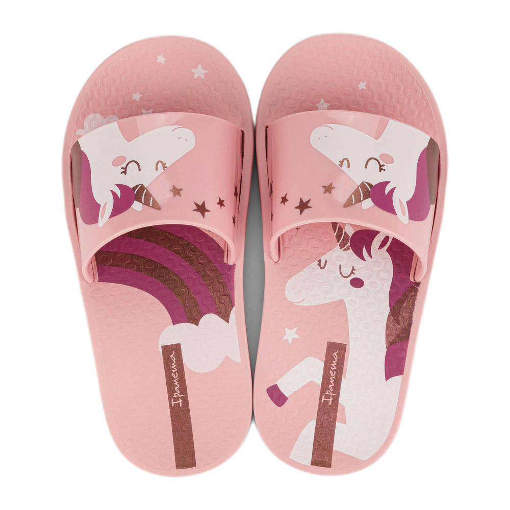 Roze meisjes Ipanema badslippers van rubber met printopdruk