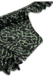 thumbnail: Shiwi triangel bikini Bella met ruches groen/zwart