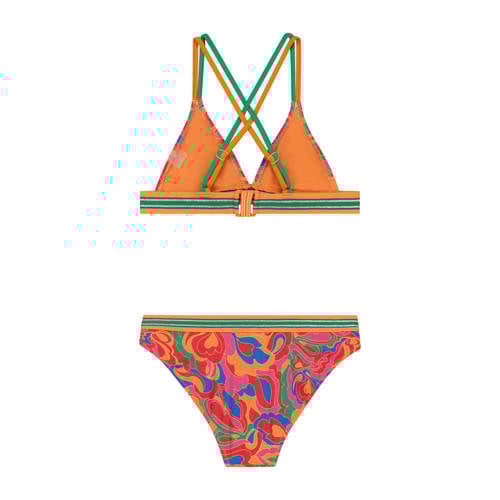 Shiwi triangel bikini Luna oranje groen Meisjes Polyester All over print 86 92