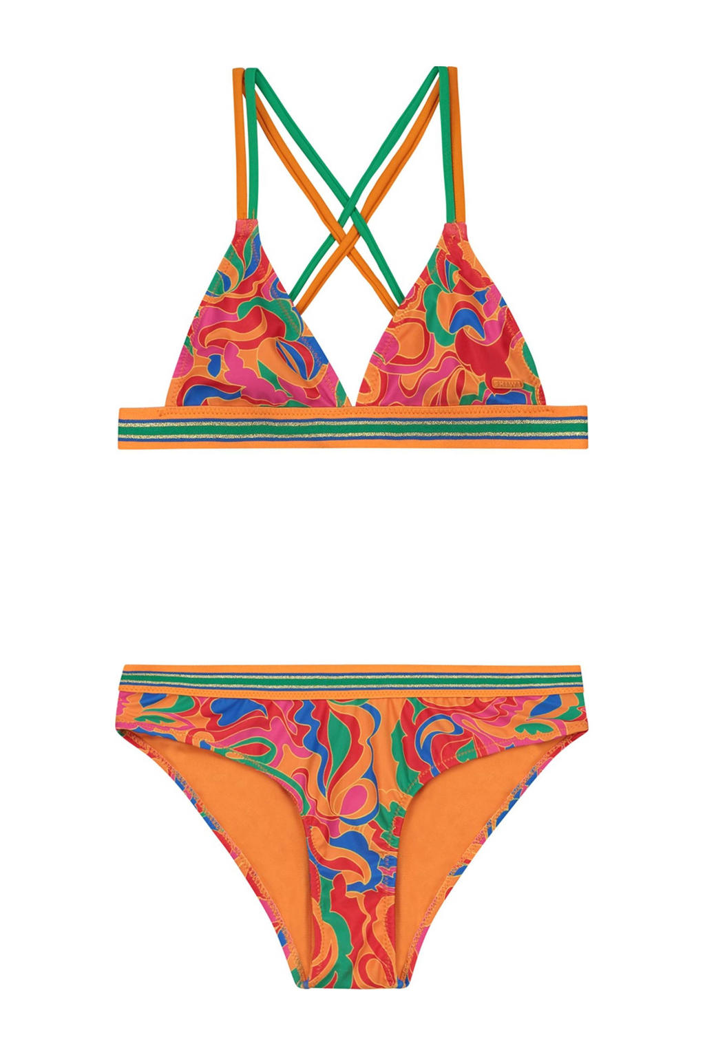Shiwi triangel bikini Luna oranje/groen