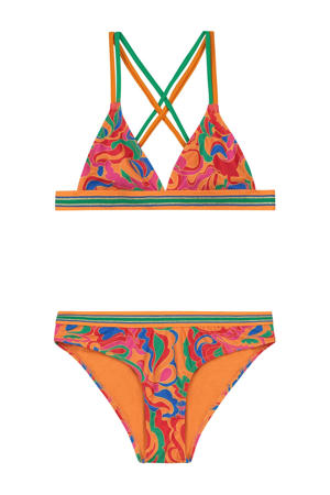 triangel bikini Luna oranje/groen