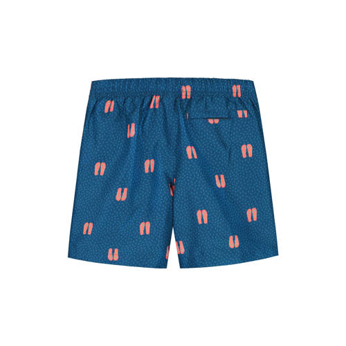 Shiwi zwemshort petrol Blauw Jongens Gerecycled polyester All over print 110 116