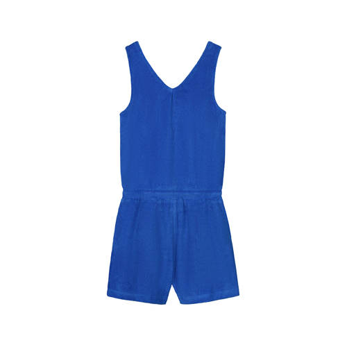 Shiwi badstof jumpsuit Fes blauw Effen 110 116 | Jumpsuit van