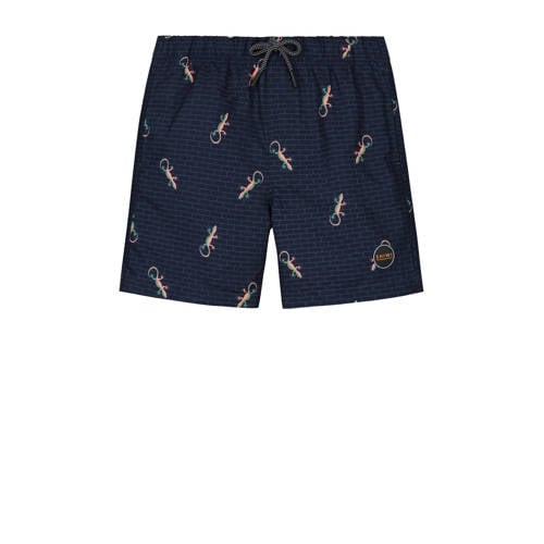 Shiwi zwemshort donkerblauw Jongens Gerecycled polyester All over print
