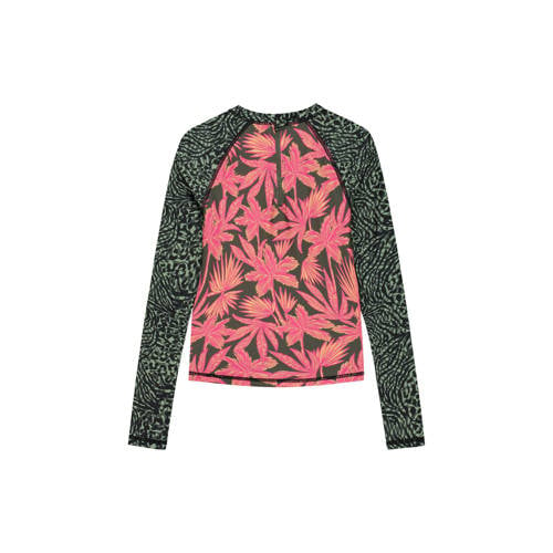 Shiwi UV T-shirt Tess groen zwart roze UV shirt Meisjes Polyester Ronde hals 170 176