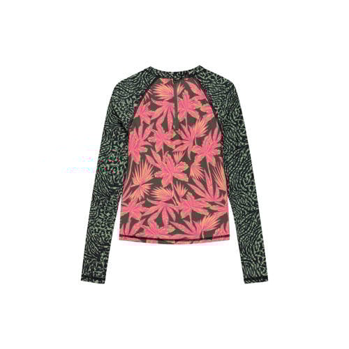 Shiwi UV T-shirt Tess groen zwart roze UV shirt Meisjes Polyester Ronde hals 170 176