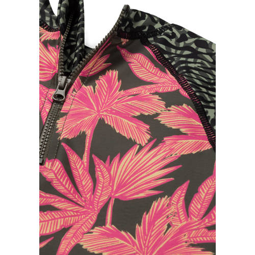 Shiwi UV T-shirt Tess groen zwart roze UV shirt Meisjes Polyester Ronde hals 170 176