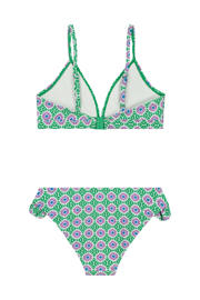 thumbnail: Shiwi triangel bikini Blake met ruches groen/paars/wit