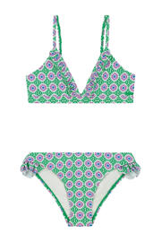 thumbnail: Shiwi triangel bikini Blake met ruches groen/paars/wit