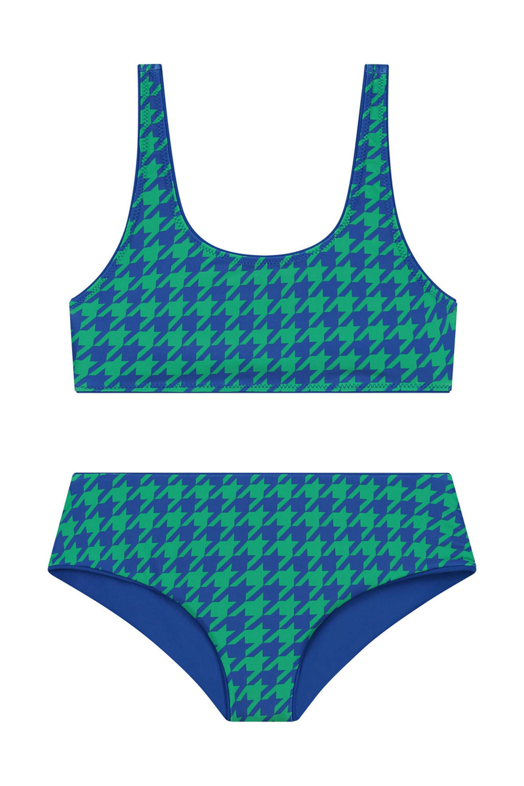 Shiwi reversible crop bikini Ruby groen/blauw