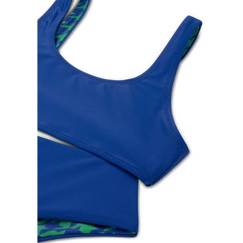 Shiwi reversible crop bikini Ruby groen blauw Meisjes Polyester All over print 122 128