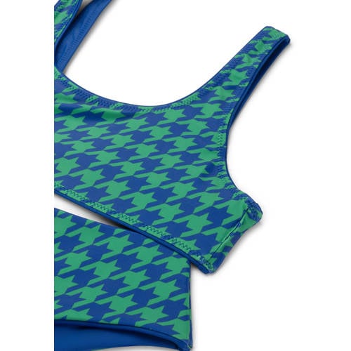 Shiwi reversible crop bikini Ruby groen blauw Meisjes Polyester All over print 122 128