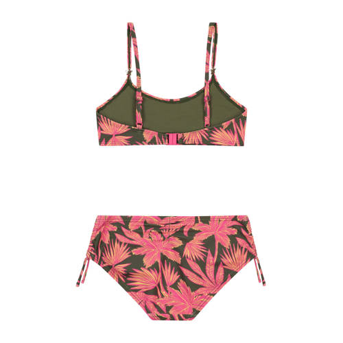 Shiwi crop bikini Liv groen roze Meisjes Polyester All over print 158 164
