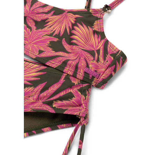 Shiwi crop bikini Liv groen roze Meisjes Polyester All over print 158 164