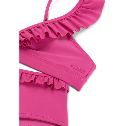 Shiwi triangel bikini Bella met ruches roze Meisjes Polyester Effen 110 116