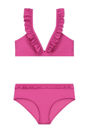 triangel bikini Bella met ruches roze