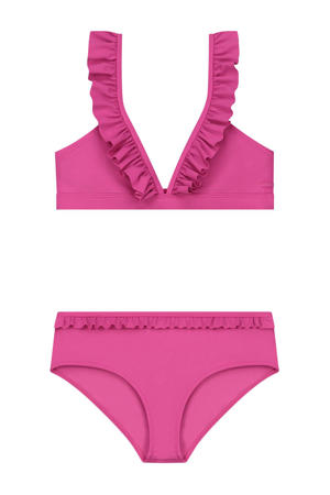triangel bikini Bella met ruches roze