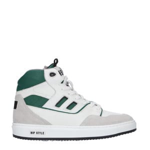   leren sneakers wit/groen