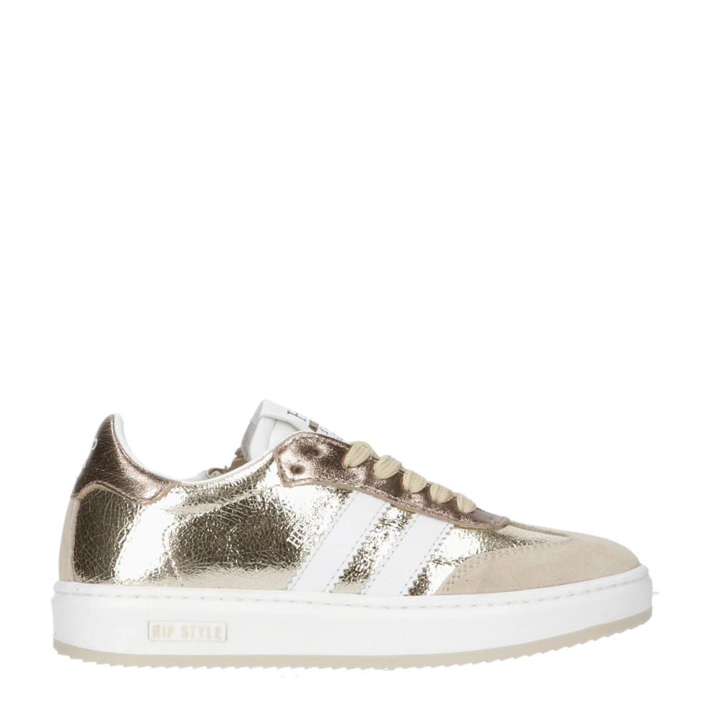 Gouden meisjes Hip leren sneakers met veters