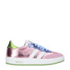 Hip leren sneakers roze metallic