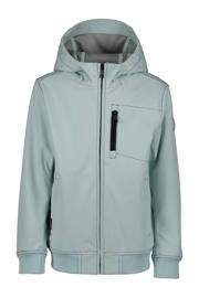thumbnail: Blauwe jongens Airforce softshell jas zomer van polyester met effen, lange mouwen, capuchon en ritssluiting